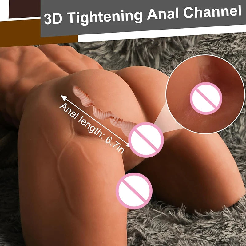 RENHEYUOU 16Kg Artificial Vagina Penis Realistic Torso Transgender pectoral muscles Sex Doll Huge Dildo Sex Toy Women Men Gay luvshop24