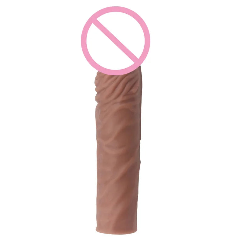 Silicone Cock Ring Soft Realistic Penis Sleeve Extender Condom Penis Ring Delayed Ejaculation Dick Cover Case Cock Header luvshop24