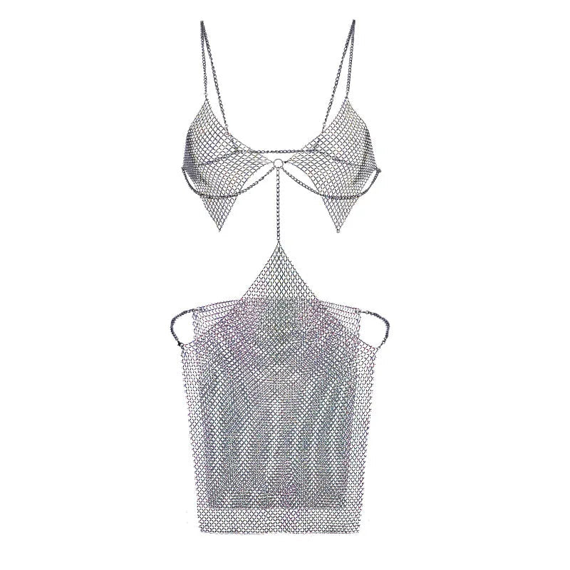 Hot Female Underwear Perspective Fishing Net Hollow Out Mesh Short Dresses Sexy Bodysuit Women Lingerie Cosplay Erotic Dress luvshop24