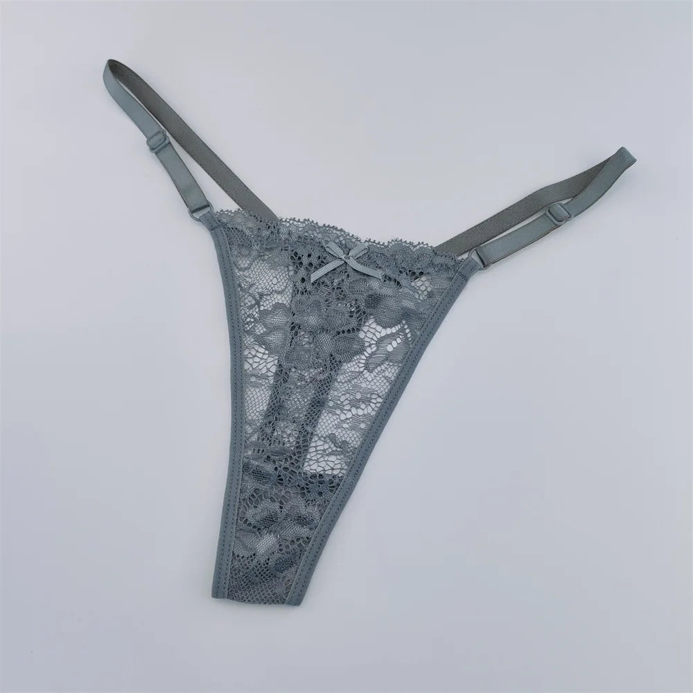3Pcs Lace Thongs Women Lace Low Waist Panties Sexy Transparent Underwear Fashion Breathable G-string Ladies Intimates Lingerie luvshop24