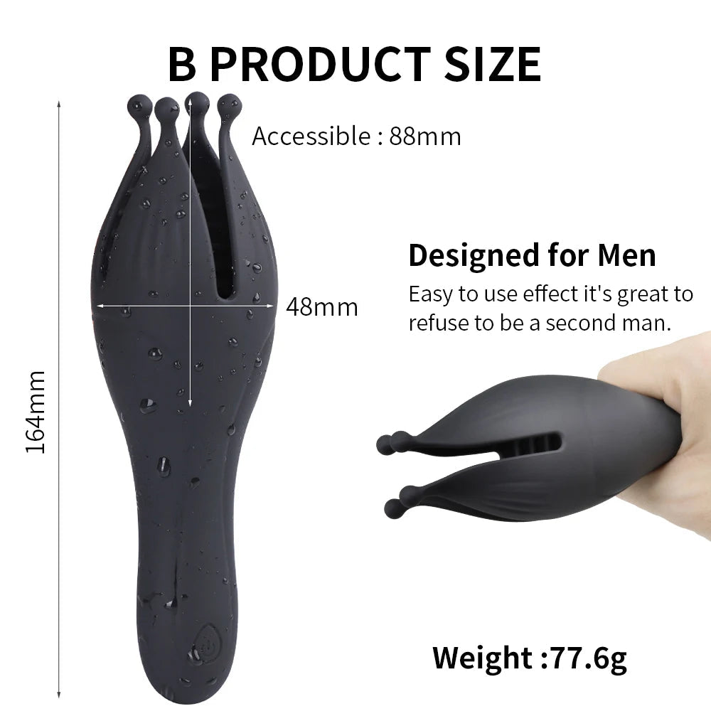 Glans Trainer for Men Powerful Vibrating Penis G Spot Masturbator Soft Fingertip Prolong Endurance Massage Vibrator Erotic Toys luvshop24