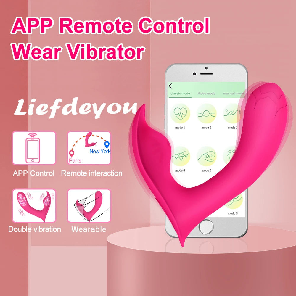Bluetooth Wearable Vibrator G Spot Clitorial Vaginal Massage Masturbator Vibrador Feminino Sex Toys For Women Vibrating Panties luvshop24