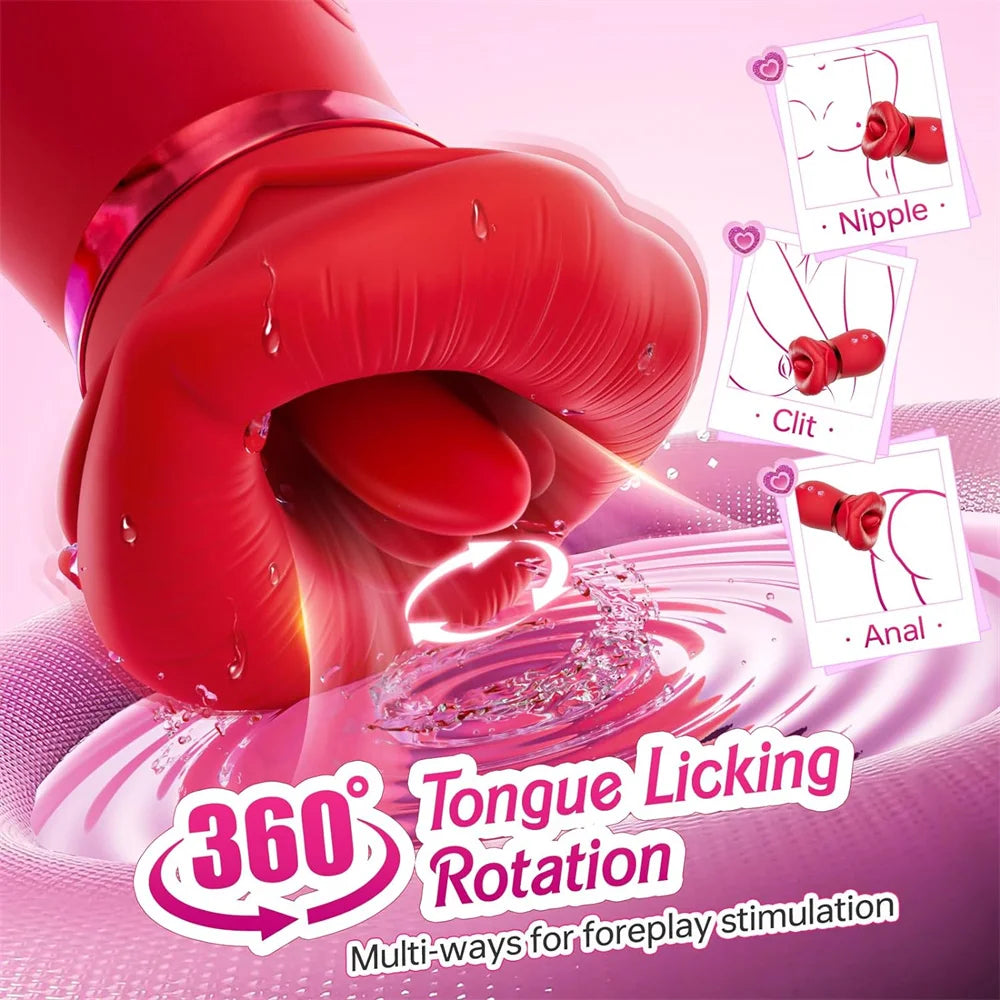 Sex Toys for Women Sucking Vibrator Tongue Licking 360 Rotation Nipple Clitoris Nipple Double Stimulation Female Adult Goods luvshop24