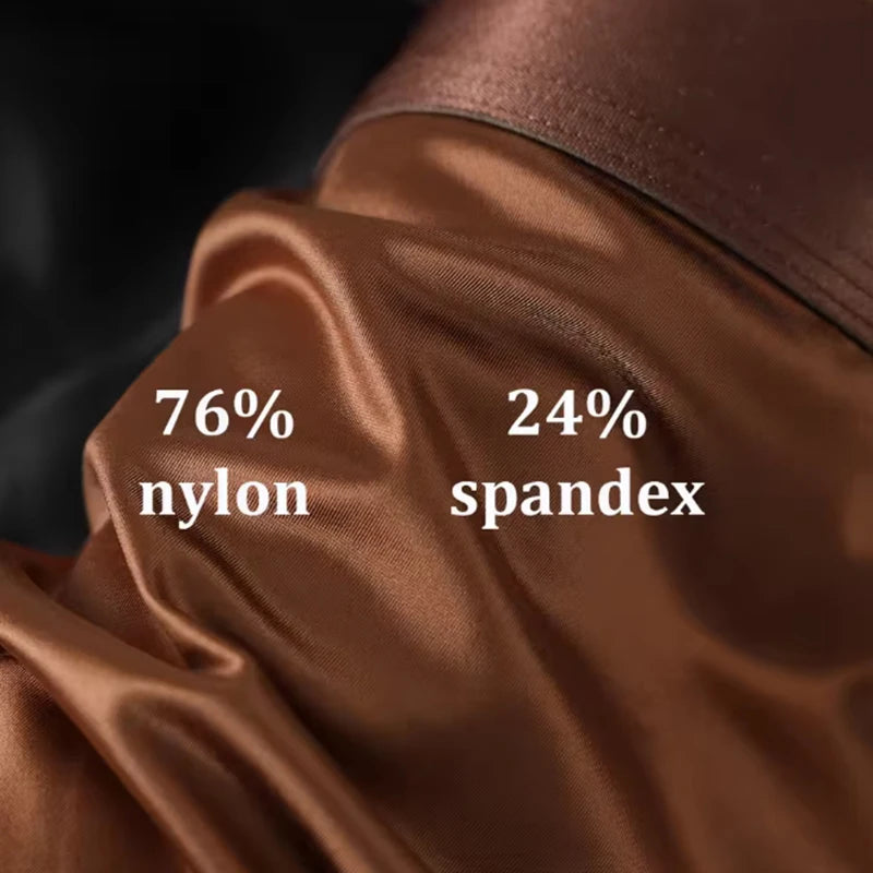 Luxury Summer Smooth Cool Ice Silk Satin-like Men's Boxershort Panties Solid Underpants Breathable Mesh Crotch Male Underwear luvshop24