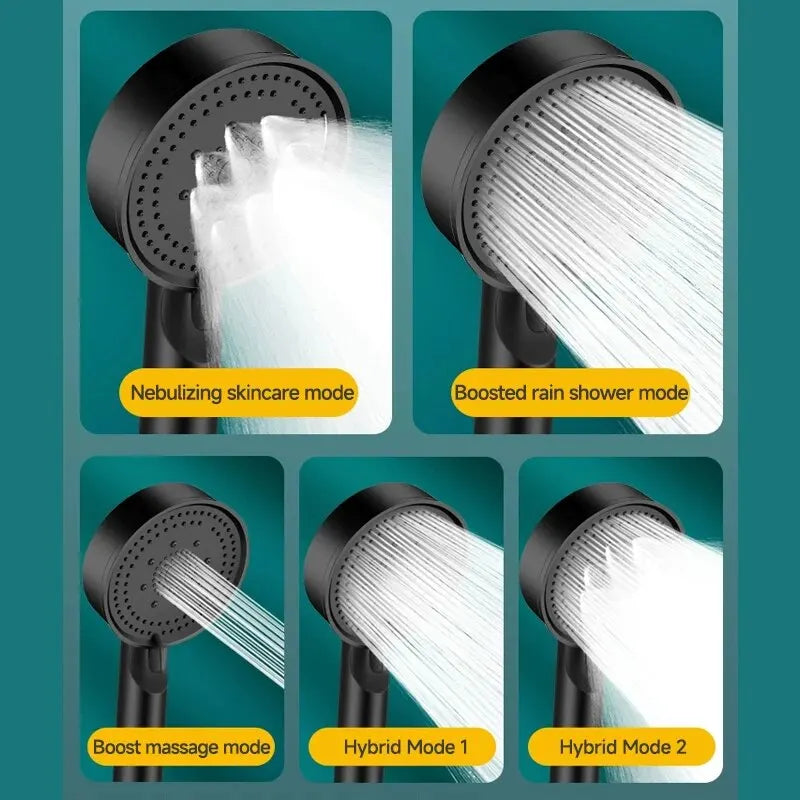 5 Modes Pressure Boost Shower Head Multifunction Adjustable Large Water Shower Nozzle Massage Bathroom Accessory luvshop24