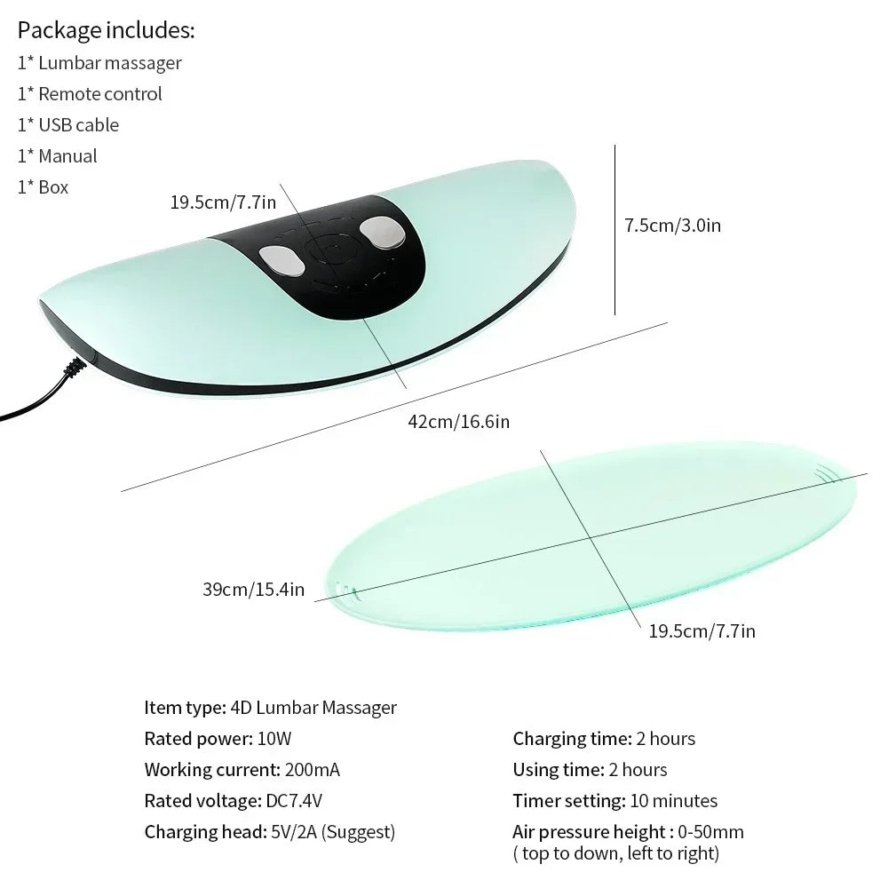Electric Lumbar Traction Massager Adjustable Vibration Waist Massager Wa ist Spine Support Back Massage Machine Waist masajeador luvshop24
