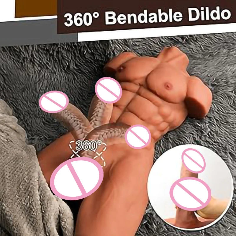RENHEYUOU 16Kg Artificial Vagina Penis Realistic Torso Transgender pectoral muscles Sex Doll Huge Dildo Sex Toy Women Men Gay luvshop24