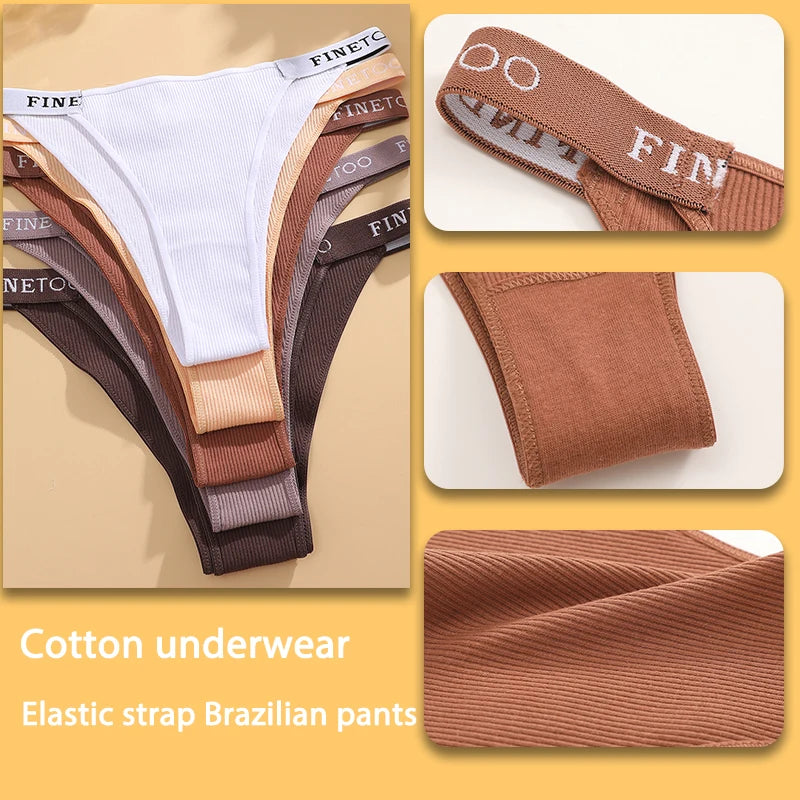 5PCS/Set Sexy Lingerie Women Cotton Panties Finetoo Letter Low Waist Female Briefs Underwear Comfort Underpants Women Intimates luvshop24