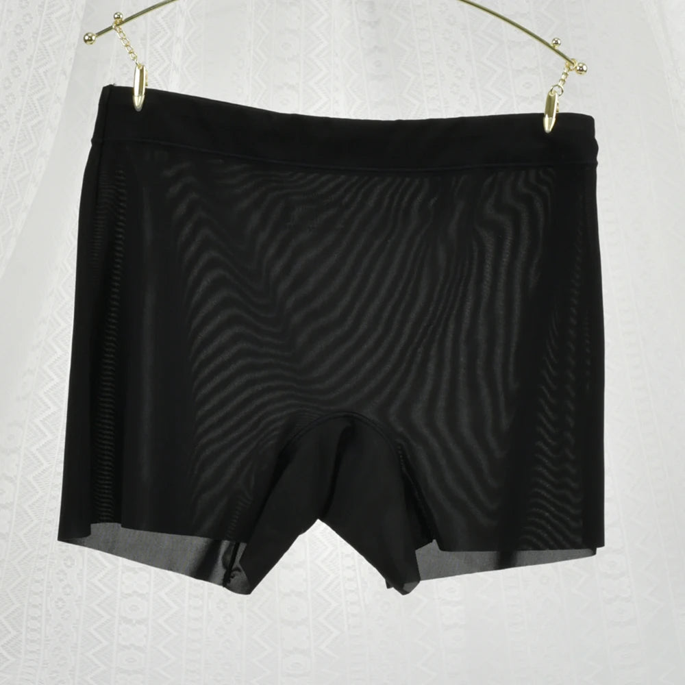 1pc Summer Ice Silk Ultra-thin Boxer Underwear Women Seamless High Waist Panties Plus Size Quick Dry Female Safety Short Pants luvshop24