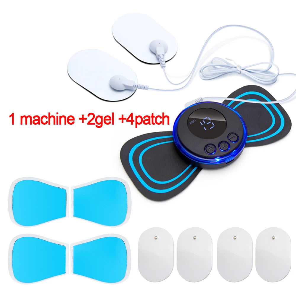 EMS Neck Massager Electric Muscle Stimulator Cervical Sticker Massage Patch Low Frequency Pulse Masajeador Pads Body Pain Relief luvshop24