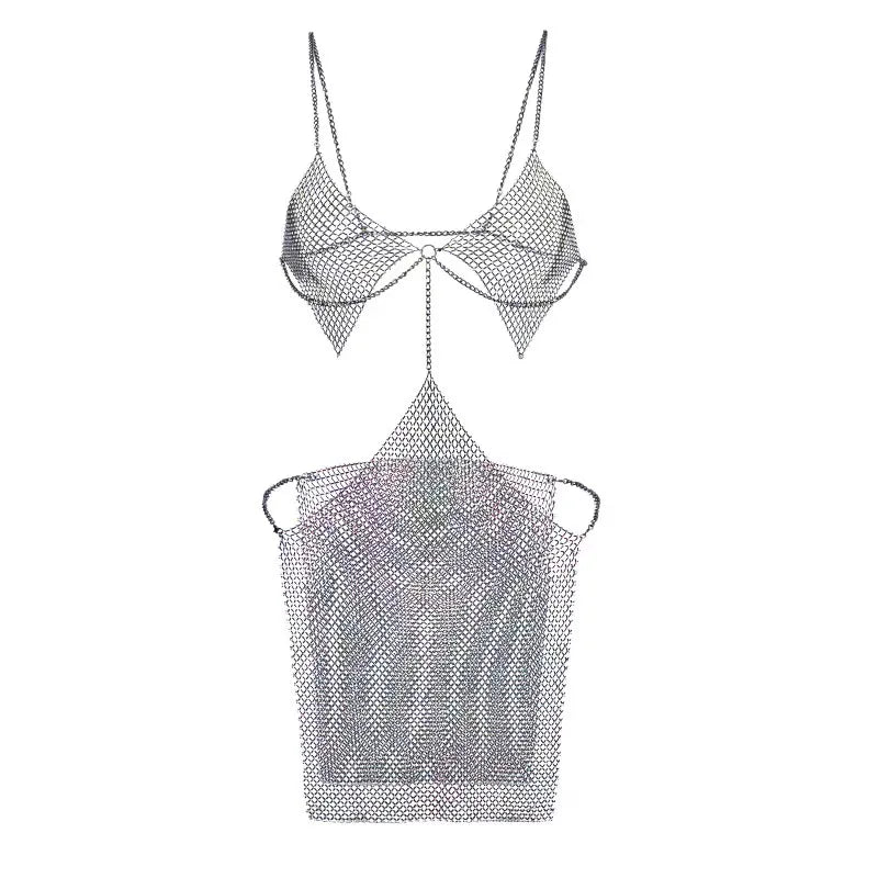 Hot Female Underwear Perspective Fishing Net Hollow Out Mesh Short Dresses Sexy Bodysuit Women Lingerie Cosplay Erotic Dress luvshop24