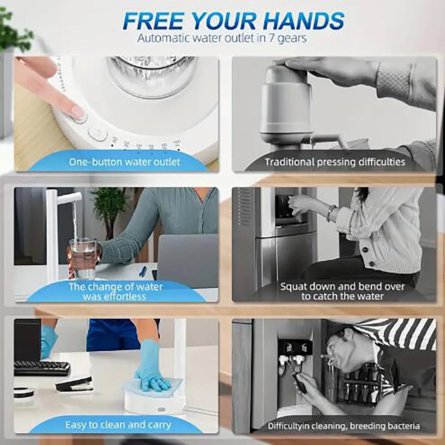 1 intelligent desktop water dispenser, outdoor bucket automatic water dispenser and water absorption device. luvshop24