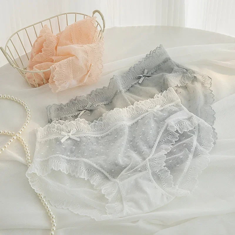 2024 Summer New Lace Sexy Women's Underwear Ultra Thin Breathable Comfortable Traceless Underwear Bragas Трусы 팬티 Белье luvshop24