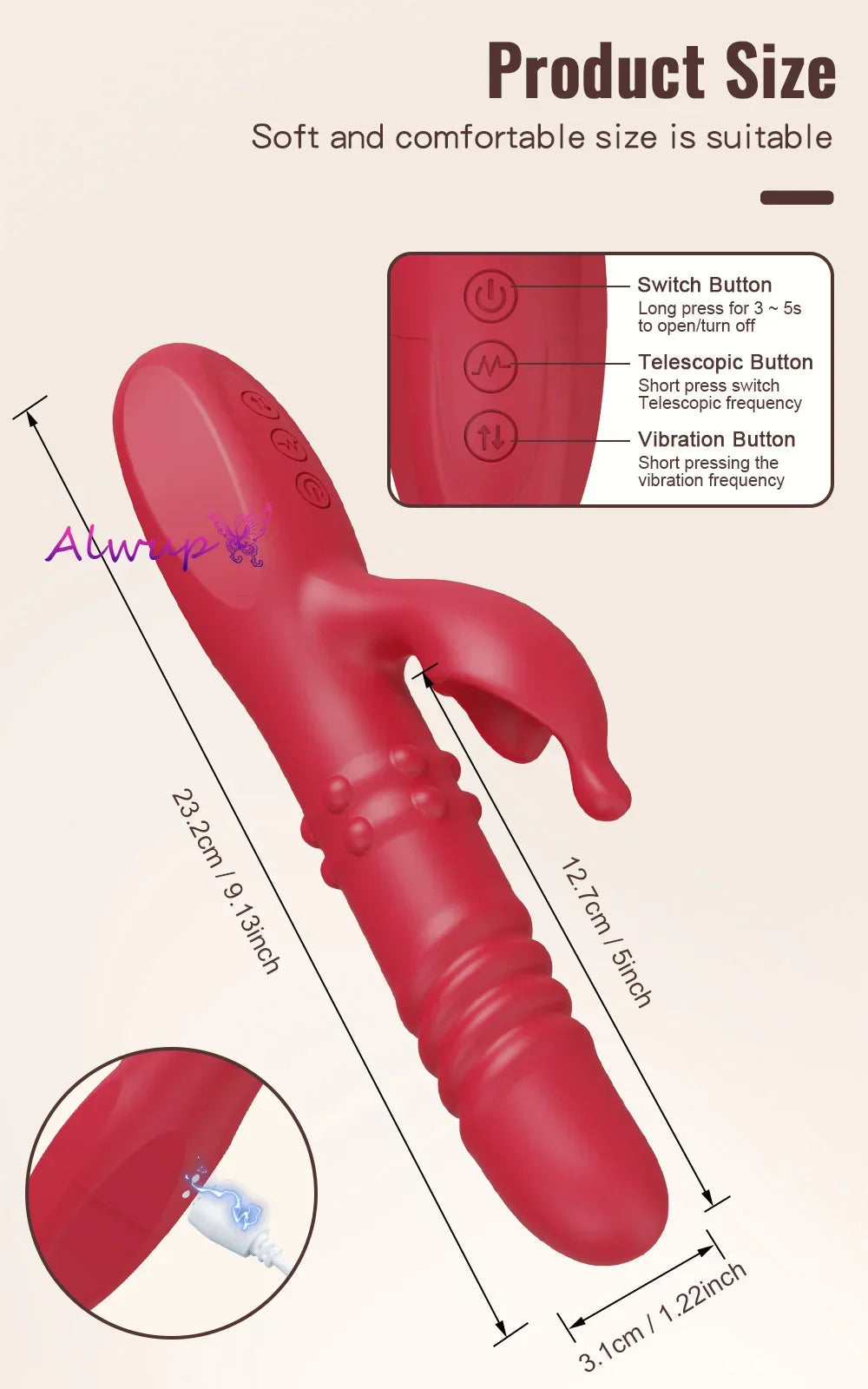 Rabbit Vibrator For Women Powerful G Spot Telescopic Rotating Clitoris Vagina Stimulator Female Masturbator For Adult Sexy Toys luvshop24