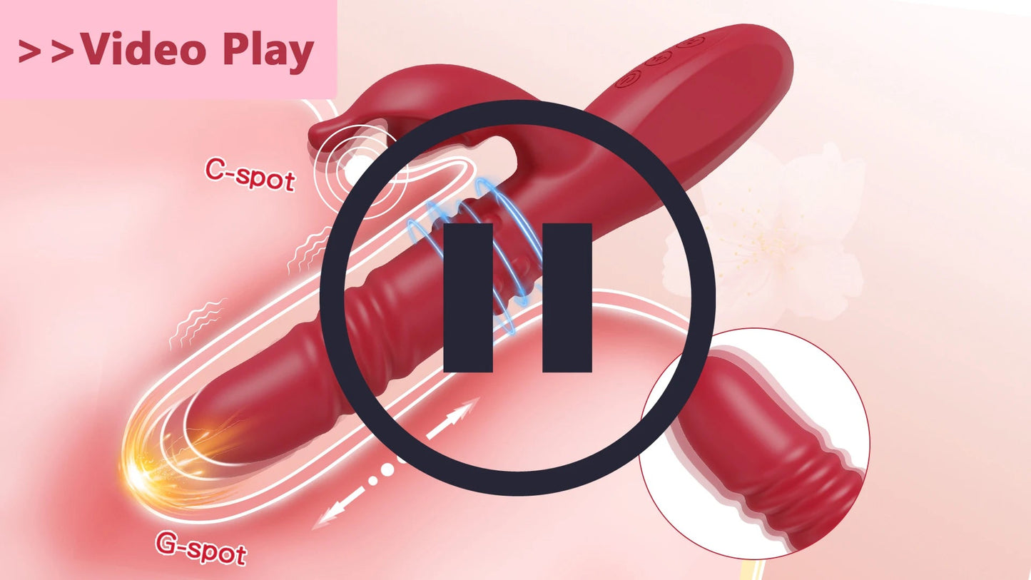 Rabbit Vibrator For Women Powerful G Spot Telescopic Rotating Clitoris Vagina Stimulator Female Masturbator For Adult Sexy Toys luvshop24