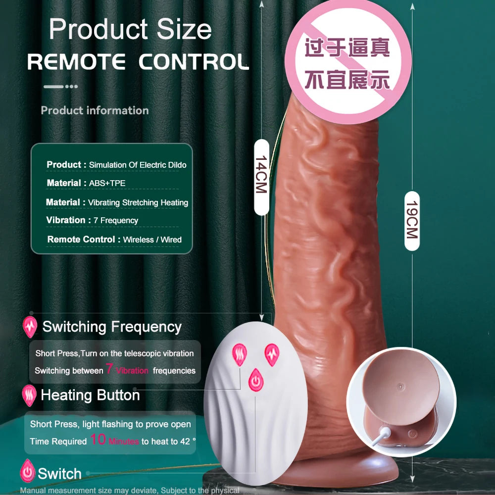 Realistic Dildo Vibrator for Women Sex Toys Heating Big Cock Remote Control Penis Telescopic Vibrators Anal Female Stimulator luvshop24