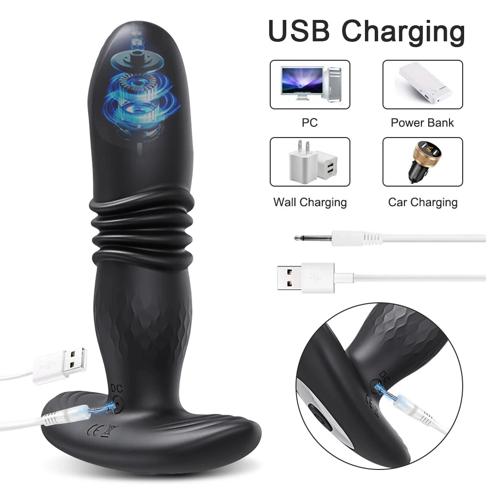 Telescopic Vibrating Butt Plug Anal Vibrator Wireless Remote Sex Toys for Women Ass Anal Dildo Prostate Massager Men Buttplug luvshop24