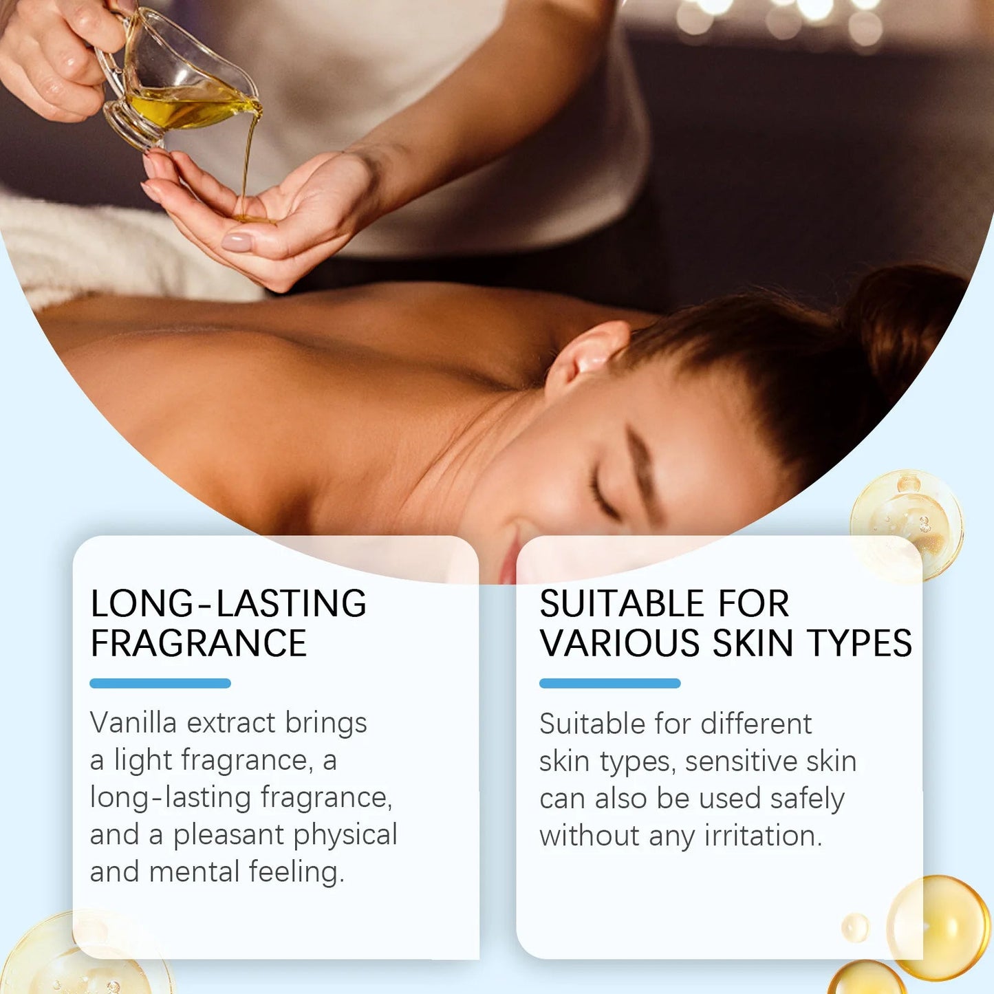 Vanilla Body Massage Oil Improve Moisturizing Relieve Stress Strengthen Nourishing Muscle Relaxing Body SPA Plant Essential Oils luvshop24