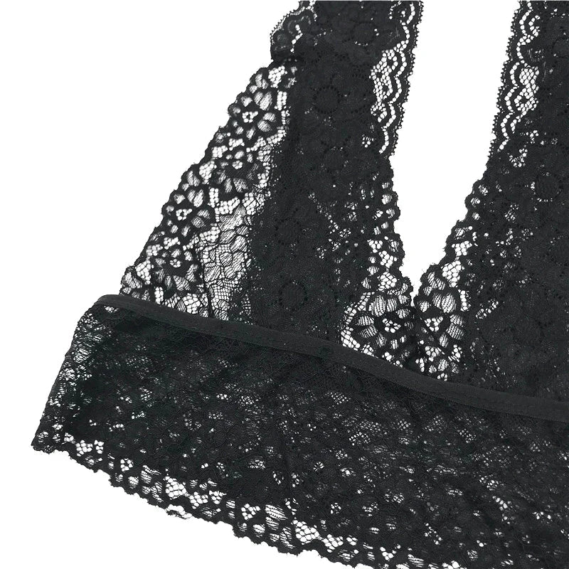 Sheer Lace Bra Tops Women Sexy Lingerie Corset Mesh Lace Bra Ladies Seamless Crop Underwear sexy bras for women langerie sexy luvshop24