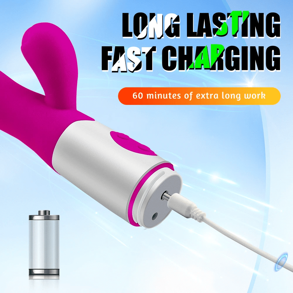 Rechargeable Dildo Rabbit Vibrator Dual Vibration G Spot Vagina Massager AV Stick Clitoris Sex Toys for Women Female Masturbator luvshop24