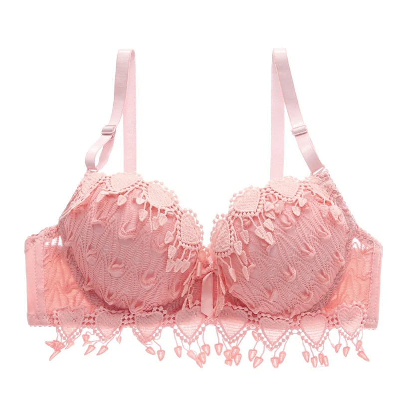 Lace Underwear Bra for Women Thin Wireless Adjustable Shoulder Strap Female Sexy Hollowed Floral Lace Underwear Large Size Bras luvshop24