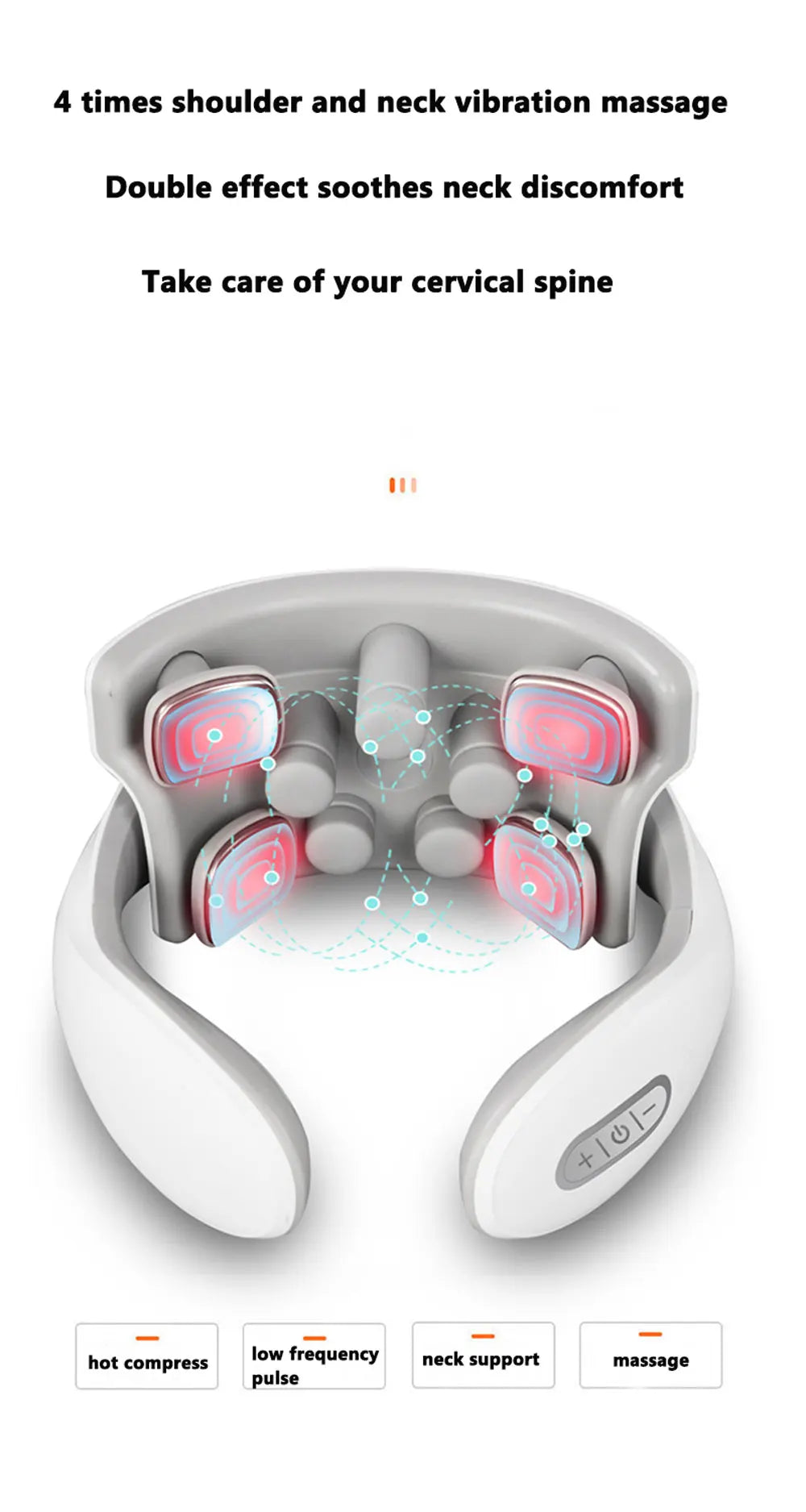 Smart Neck Massage Instrument Portable Shoulder Neck Massage Cervical Vertebra Health Care Vibrator Heating Compress Massage luvshop24