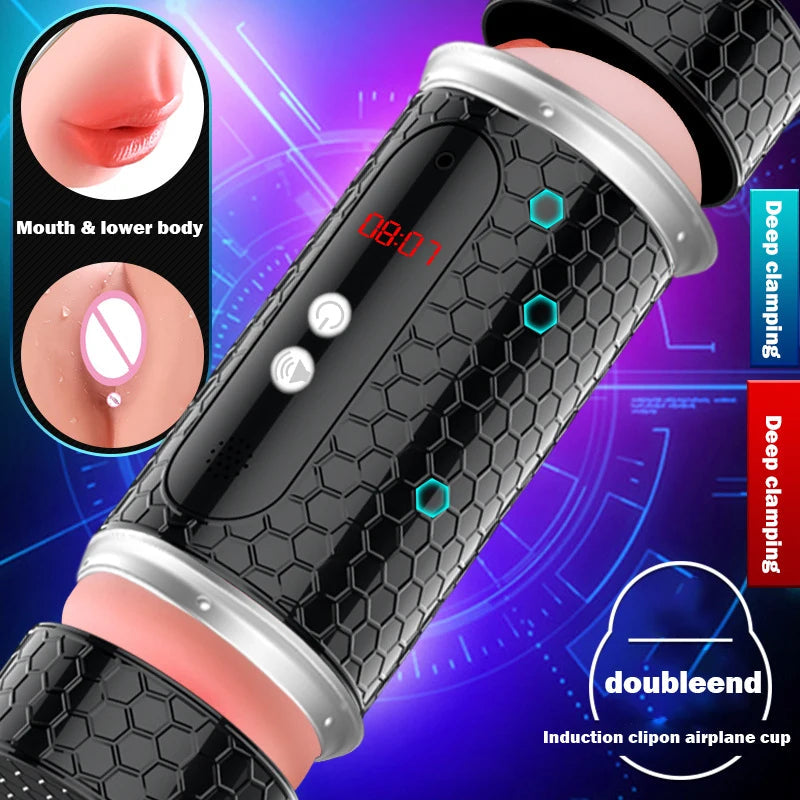 Automatic Male Masturbator Cup Soft Tight Pussy Blowjob Realistic Vaginal and Mouth Mold Vibrating Sucking Wriggle Men Sex Toys luvshop24