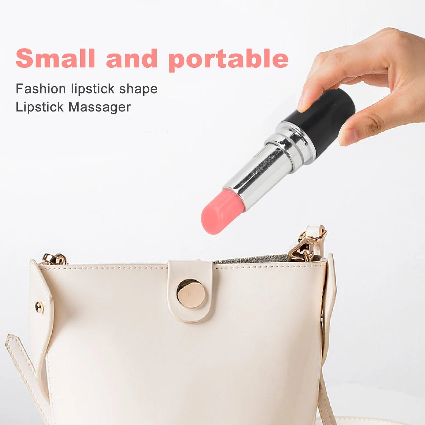 Lipstick Massager Portable Black Lipstick Shape Vibration Face Massage Wand for Facial Eye Portable Lipstick Massager luvshop24