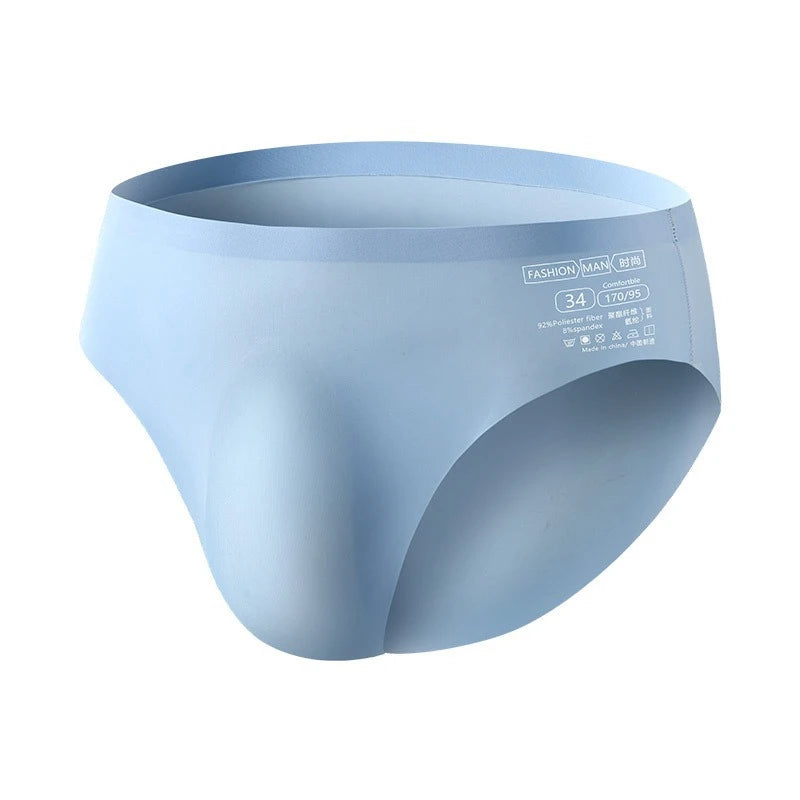 Men's Ice Silk Seamless Briefs Summer New Ultra-thin Transparent Sexy Quick-drying Trendy Breathable Underwear Panties luvshop24