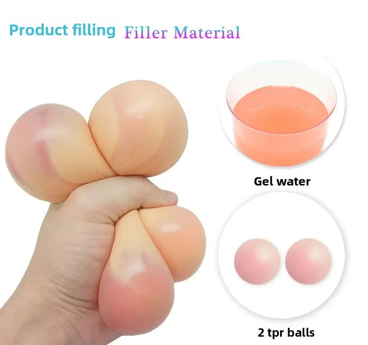 Stress Relief Balls Realistic Male Testicle Design Soft Plastic Squeezable Toy for Men Adult Entertainment Egg Shaped Toys luvshop24