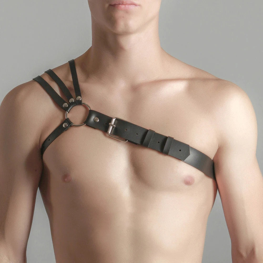Fetish Gay BDSM Bondage Men Sexy PU Leather Cage Harness Male Lingerie Adjustable Sexual Body Punk Style Belt Harajuku For Adult luvshop24