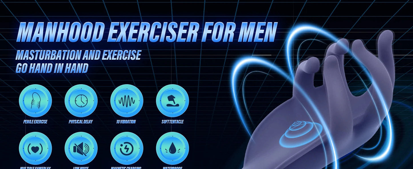 Sex Toys for Men Rechargeable Penis Massager with 9 Vibrators Male Masturbator Delay Lasting Glans Trainer Men's Glans Vibrator luvshop24
