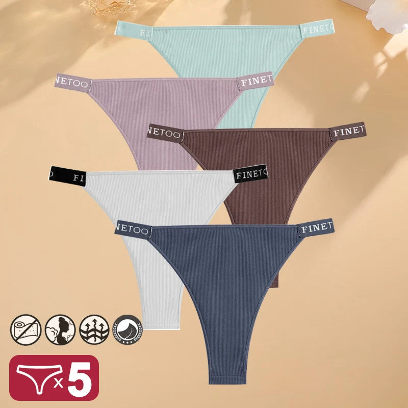 5PCS/Set Sexy Lingerie Women Cotton Panties Finetoo Letter Low Waist Female Briefs Underwear Comfort Underpants Women Intimates luvshop24