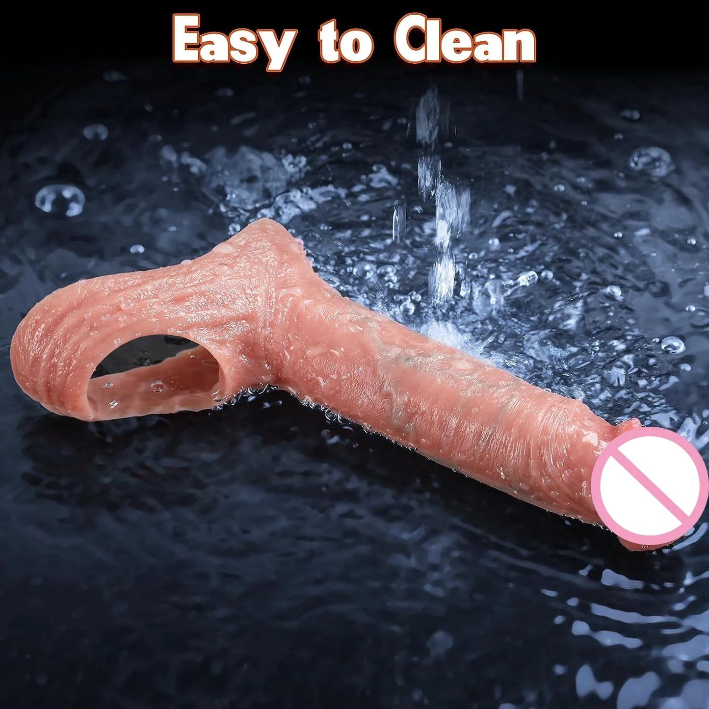Penis Cock Sleeve Male Sex Toy Penis Enlarger Extender for Men Realistic Dildo Penis Ring to Lock the Sperm Male Penis Training luvshop24