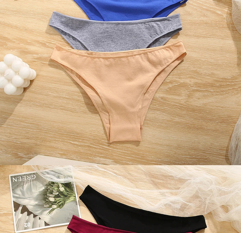 FINETOO 5PCS/Set M-XXL Panties Women Cotton Lingerie Woman Underwear Sexy Femme Underwear Girls Underpant Panty 7 Solid Colors luvshop24