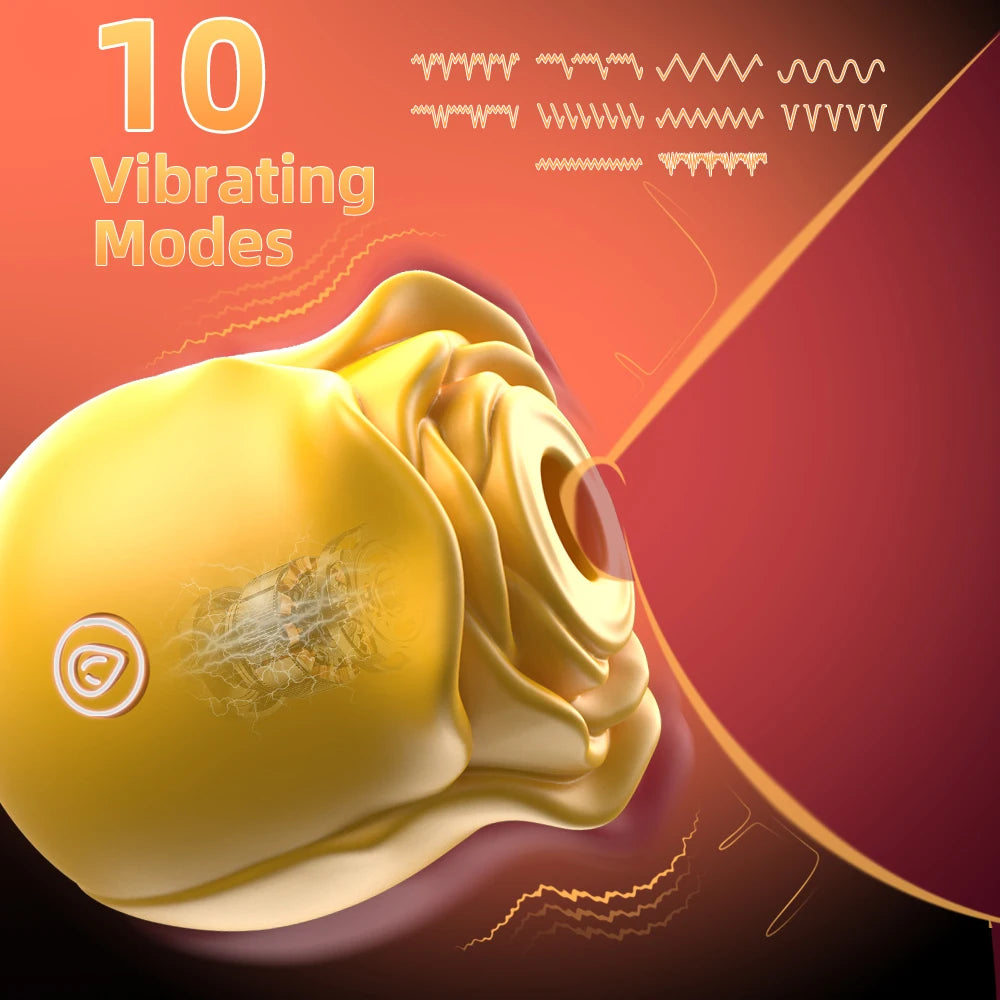 1PC Rose Flower 2 In 1 Vibrator Sucking Beating Nipple Clitoral Stimulator Powerful G-spot Vaginal Vibrator Sex Toys for Women luvshop24