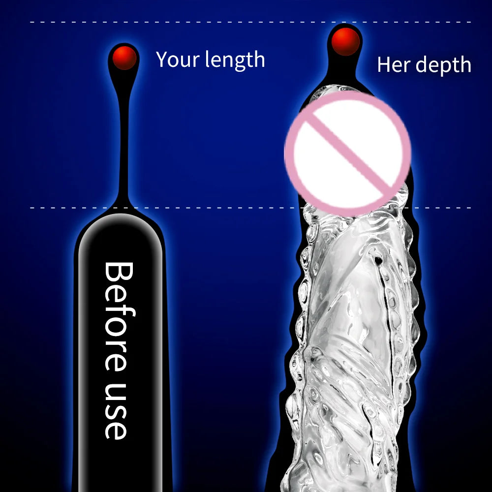Bullet Vibrator Ring Clear Cock Ring Extender Reusable Penis Sleeve Ultra-Soft Enlarger for Couples Vibrating Dildo Sex Toys Men luvshop24