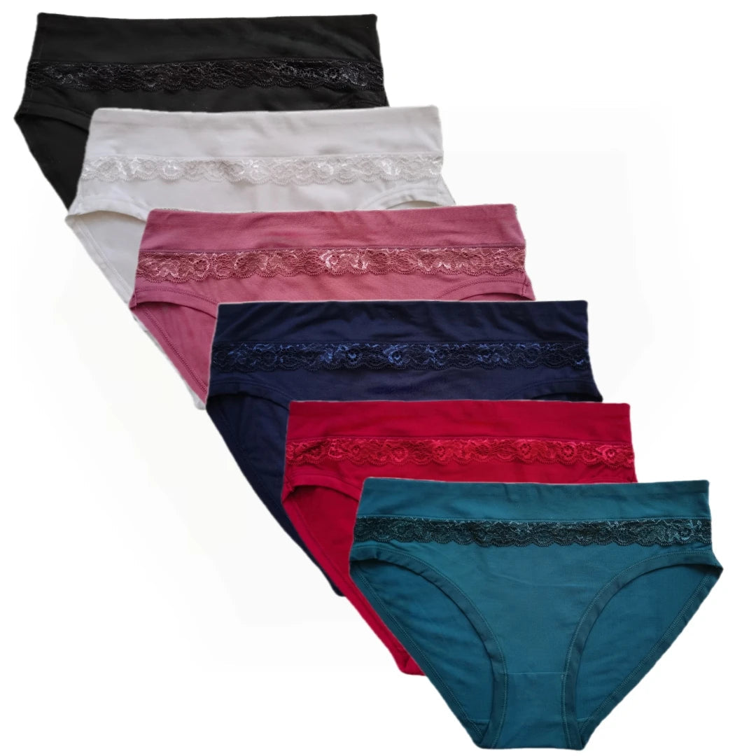 Lace Underwear Hipster,Large Size Women's Panties,Soft Bamboo Women's Briefs,High Cut Woman Underwear Panti,Female Underpants luvshop24
