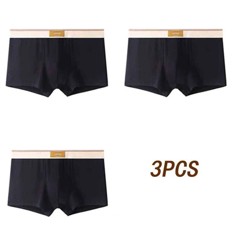 3pcs Men Underwear Cotton BoxerShorts Hombre Panties Man Breathable Underpants Sexy Sports Comfort Male Boxers Size L-4XL luvshop24