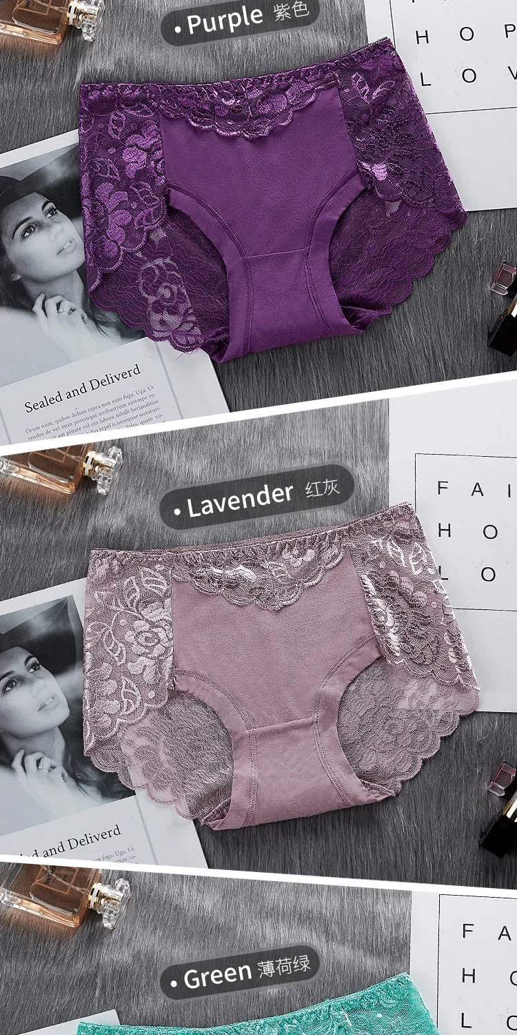 Lace Breathable Women's Underwear Panties Lace Lingerie Female Underwear Ladies Casual Underpants Seamless Women's Briefs luvshop24