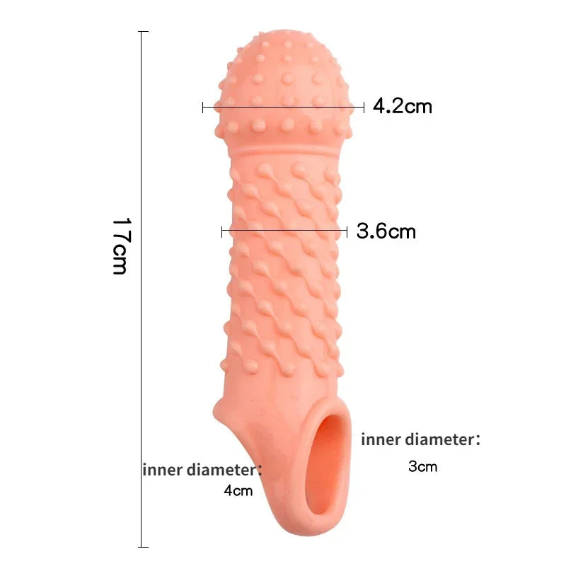 Reusable Condom for Sexual Pleasure Hard Rough Big Condom Penis Sleeve Extender for Men Delay Ejaculation luvshop24