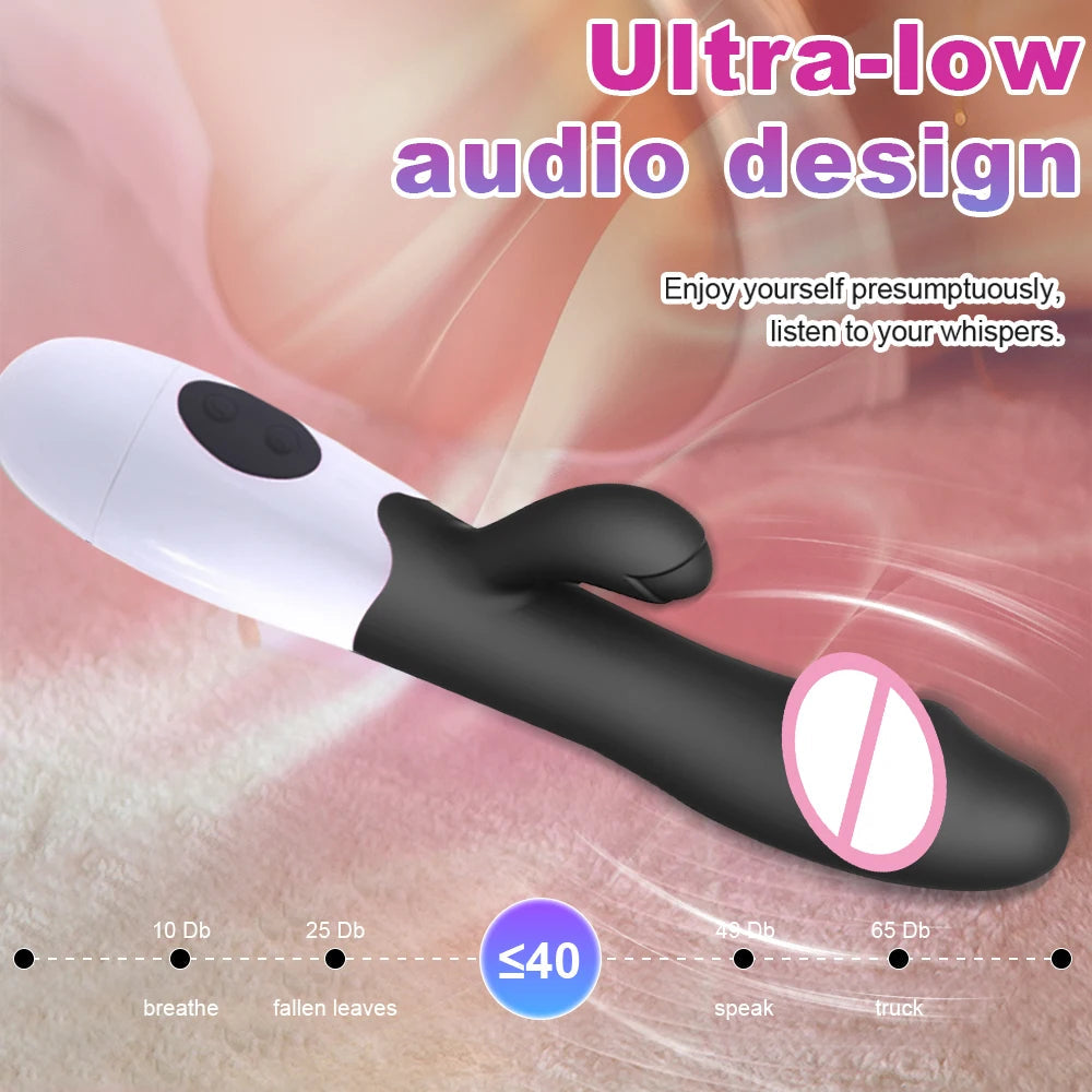 Rabbit Vibrator for Women Vagina G-Spot Nipple Clitoris Stimulator Thrusting Telescopic Rotating Dildo for Adult Sexy Toys luvshop24