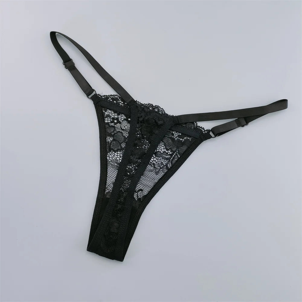 3Pcs Lace Thongs Women Lace Low Waist Panties Sexy Transparent Underwear Fashion Breathable G-string Ladies Intimates Lingerie luvshop24