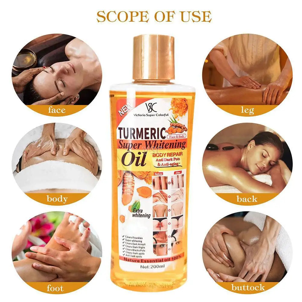 Turmeric Essential Oil Facial Body Massage oil Moisturizing Diffuser Aromatherapy Brightening Smoothing Body Face Skin Care 200m luvshop24