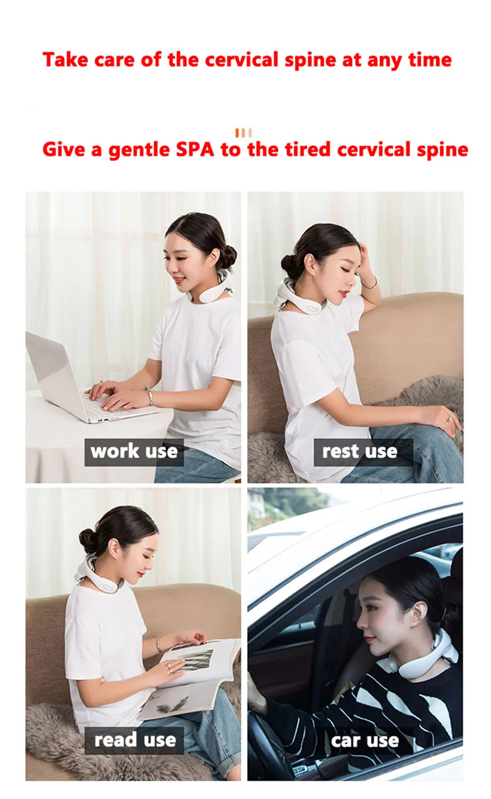 Smart Neck Massage Instrument Portable Shoulder Neck Massage Cervical Vertebra Health Care Vibrator Heating Compress Massage luvshop24