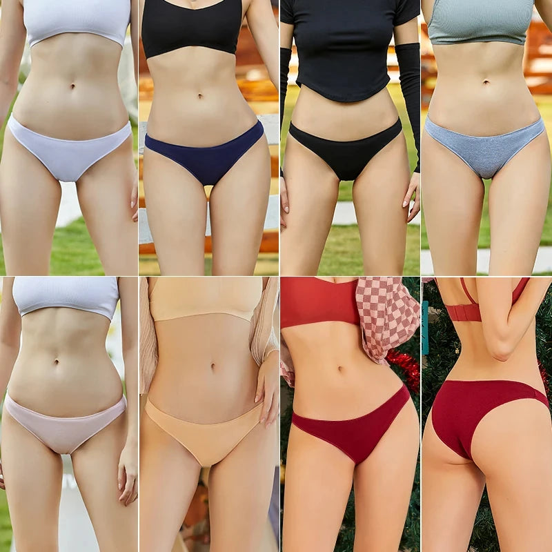 FINETOO 5PCS/Set M-XXL Panties Women Cotton Lingerie Woman Underwear Sexy Femme Underwear Girls Underpant Panty 7 Solid Colors luvshop24