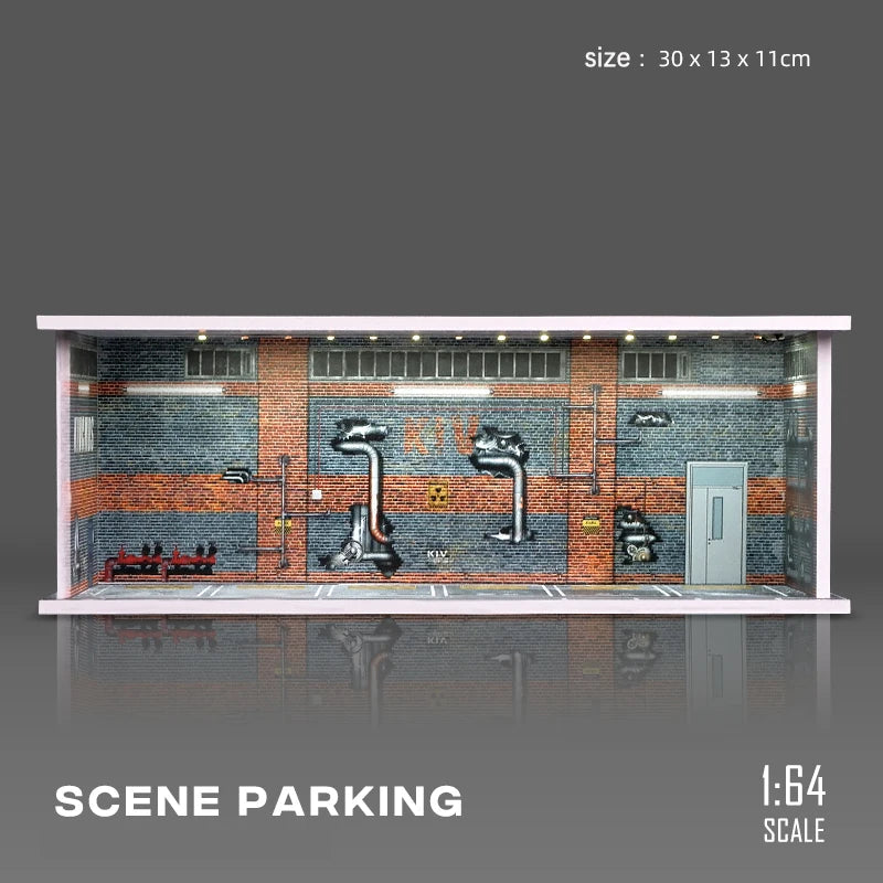 1/64 Garage scene Model Scene with Light Version Simulation Model Scene Decoration Collect (Excluding dolls and car models) luvshop24