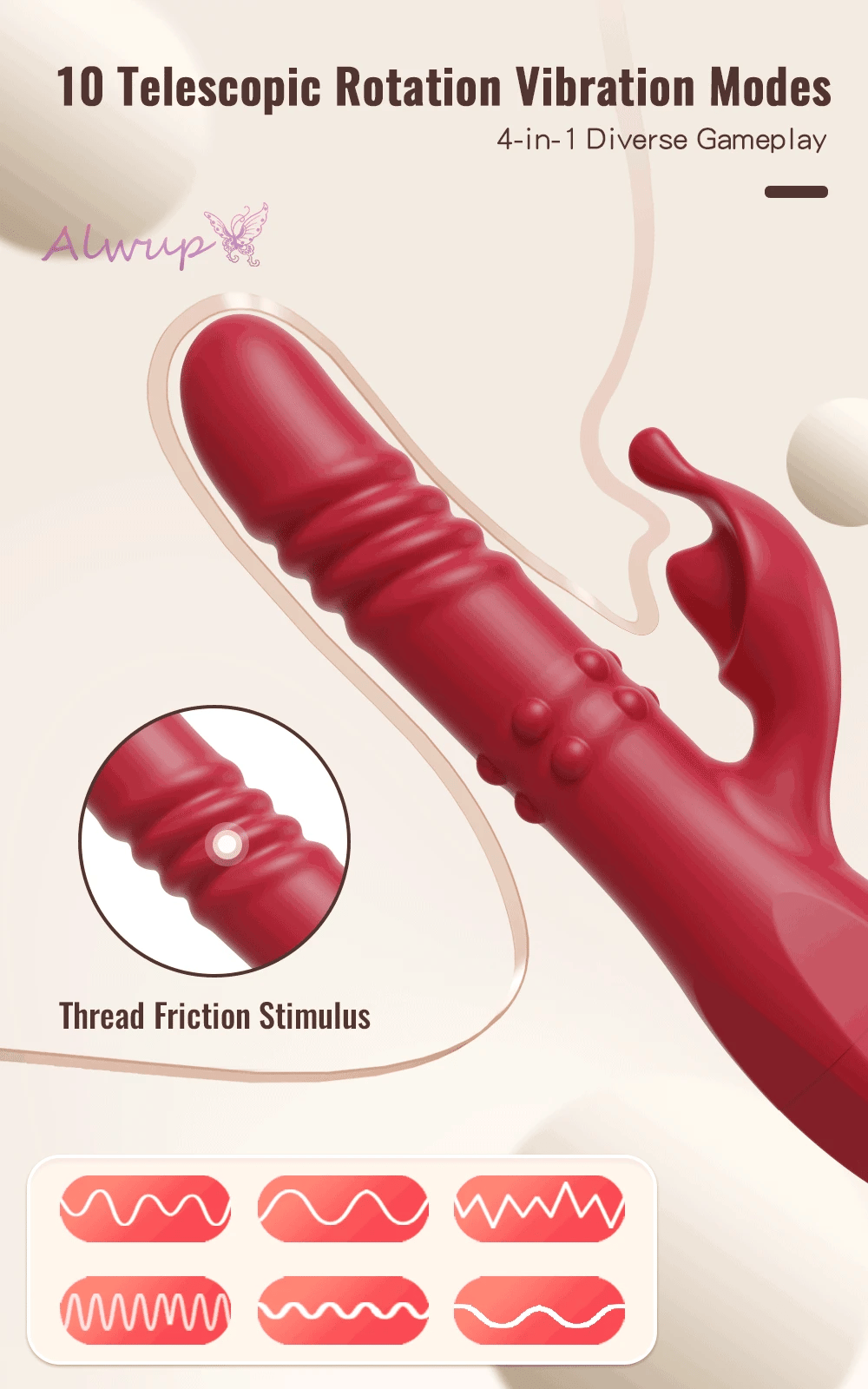 Rabbit Vibrator For Women Powerful G Spot Telescopic Rotating Clitoris Vagina Stimulator Female Masturbator For Adult Sexy Toys luvshop24