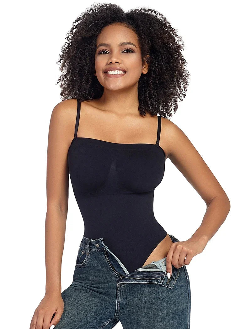 Womens Sexy Bodysuits Tummy Control Thong Shapewear Waist Trainer Corset Adjustable Strap Fajas Soft Sleeveless Lingerie Push Up luvshop24