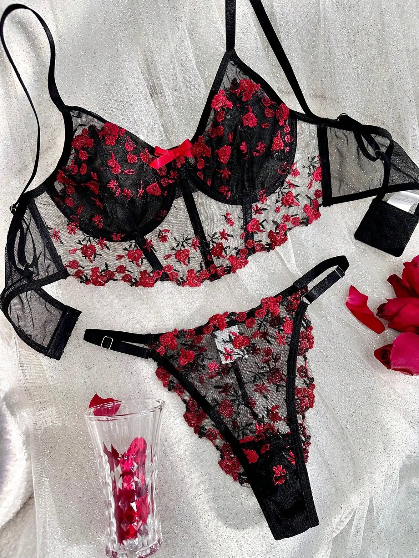 2025 Lace Sexy Erotic Floral Embroidery Lingerie Set Women Boho Sensual Erotic Sexy 2-Piece Bra + Panty Underwear Set luvshop24